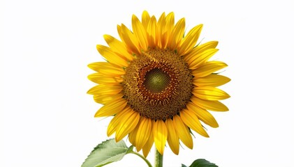 Obraz premium Radiant Sunflower: A close-up showcases a vibrant sunflower in full bloom, its golden petals radiating warmth and beauty.