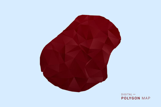 Nauru Map - Low poly polygon map in deep red gradient on light blue background, modern minimal geometric design, vector illustration with faceted triangulated style.