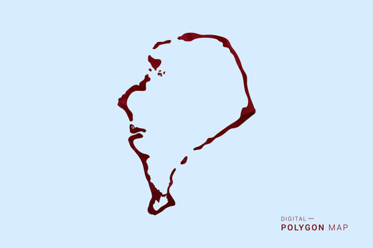 Tuvalu Map - Low poly polygon map in deep red gradient on light blue background, modern minimal geometric design, vector illustration with faceted triangulated style.