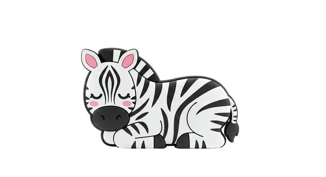 Cute sleeping zebra figurine