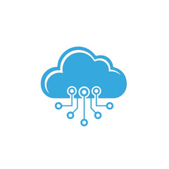 Obraz premium Bold Cloud Computing Icon Modern Digital Network with Integrated Circuitry, Symbolizing Secure Data, Global Connectivity, and Innovative IT Infrastructure Solutions