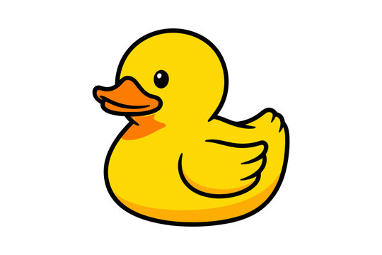 A cartoon yellow rubber duck toy.