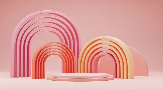 Abstract 3D Vector Heart Tunnel Pattern Background