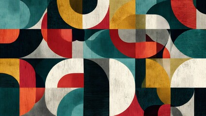 Fototapeta premium Abstract colorful grunge background with vintage wooden texture and British flag inspired stripes