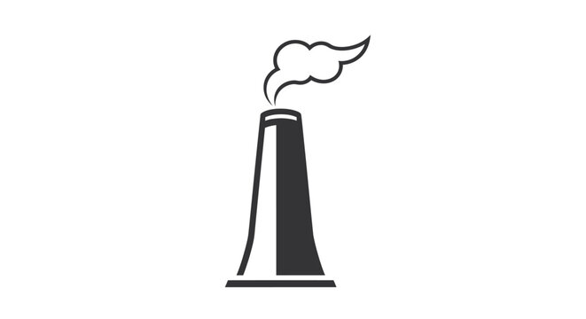 Industrial smokestack with smoke emission.