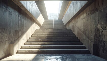 Fototapeta premium Concrete Staircase Leading to Light - A Path to Hope.