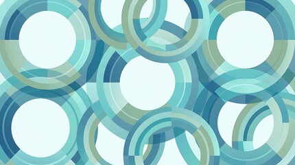 Abstract geometric pattern of overlapping teal circles