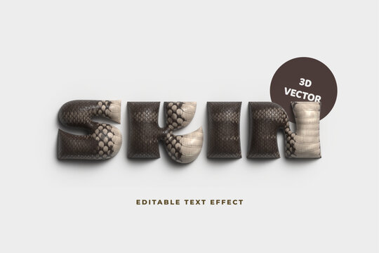 Snake skin 3d realistic texture editable text effect