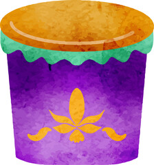 Decorative Mardi Gras Drum with Fleur de Lis and Swirls © nabilahcholila