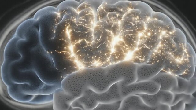 Cortical spreading depression associated with migraine aura. A wave of electrical silence moves slowly across the cortex, followed by abnormal hyperactivity. 