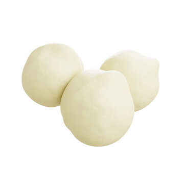 Whole candlenuts isolated, representing natural ingredient, traditional spice, and Indonesian cooking element in clean modern 3d illustration style design concept.
