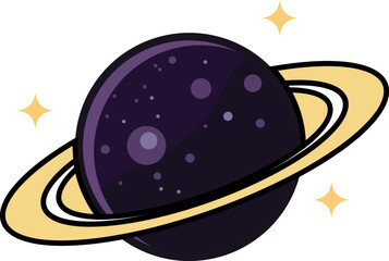 Cartoon Saturn Planet Icon © Laurel Rose