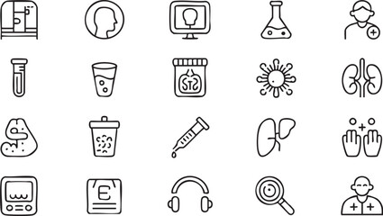 Medical Diagnostics And Lab Icons With Clinical And Research Concepts © Icon Nest