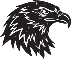 Obraz premium Black and White Eagle Head Illustration with Sharp Details