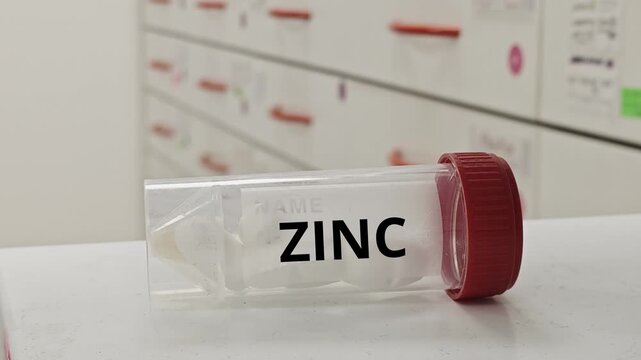 ZINC tablets used to support immune function and treat zinc deficiency a trace mineral in plastic box