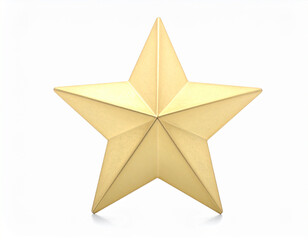 Fototapeta premium A single, shiny golden star, isolated on a white background, perfect for award ceremonies and achievements
