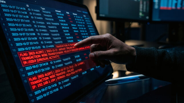 Close-up of red error code on a digital screen, illustrating system failure, cybersecurity issues, and software debugging.
