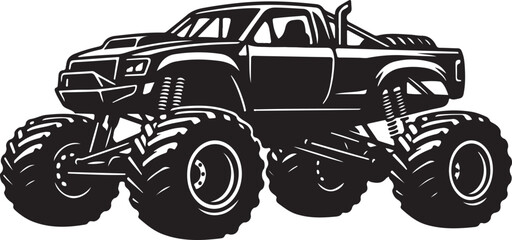 Monster Truck Icon Silhouette Off Road Vehicle Logo Vector Illustration © Usman AI