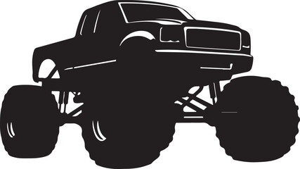 Monster Truck Icon Silhouette Off Road Vehicle Logo Vector Illustration © Usman AI