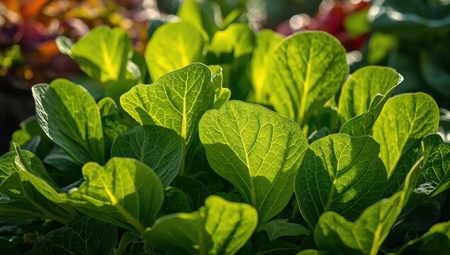 Close-Up of Fresh Green Amaranth - Organic Spinach Substitute