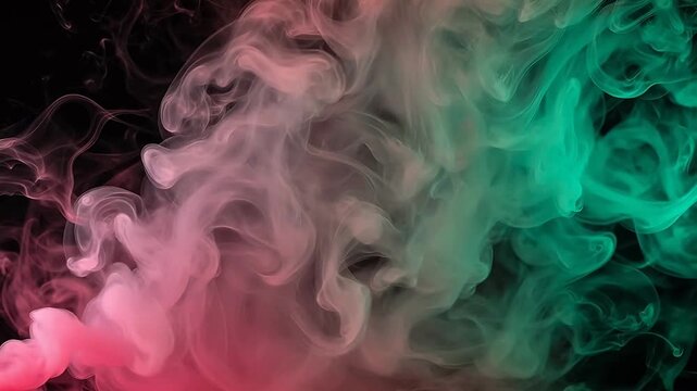 Colorful swirling smoke against black background