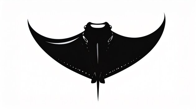 Black Manta Ray Silhouette Ocean.