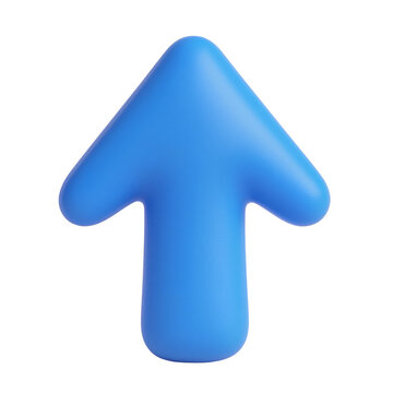 Blue arrow pointing up isolated on transparent background