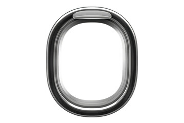 Obraz premium Airplane window porthole frame mock-up with a blank transparent background for travel and flight concepts