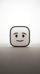 Obraz premium Smiling Lego Face on White Background.