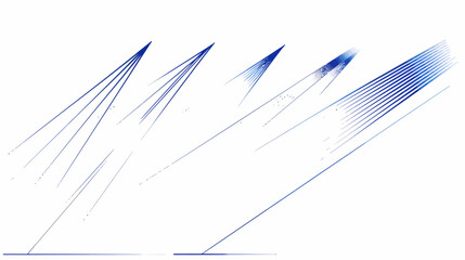 Fototapeta premium Abstract image Four variations of blue and white lines converging at a point