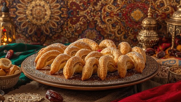 Qatayef - Classic Middle Eastern desserts typically enjoyed during Ramadan