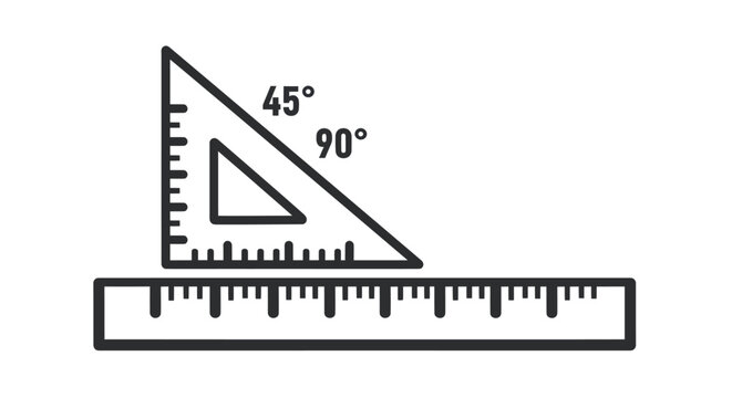 Set square ruler tool instrument.