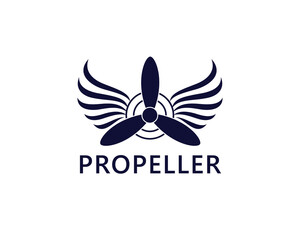 Fototapeta premium The propeller logo with simple abstract wings is very suitable for your brand logo.