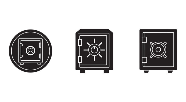 Safe boxes with different designs and shapes for security and storage needs  safe boxes icons