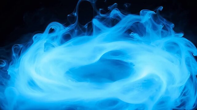 Blue swirling smoke in space