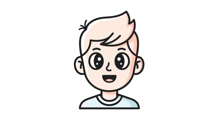 Obraz premium Smiling cartoon boy with short hair.