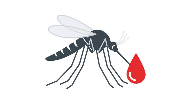 Mosquito with a blood drop.