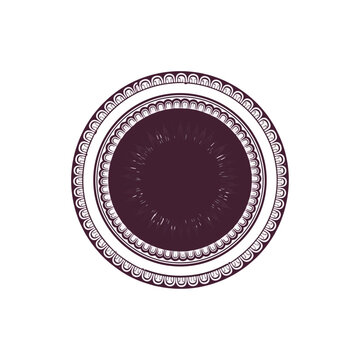 Circular design with ornamental border on dark background