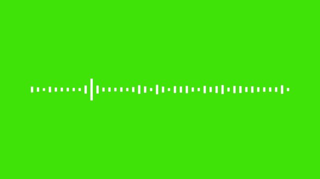4K animated audio spectrum on green screen background