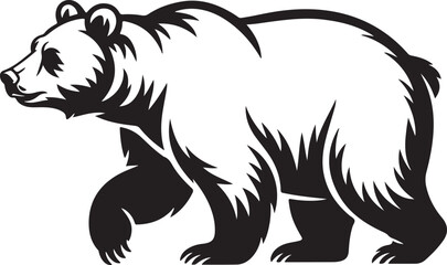 Obraz premium Majestic walking bear, depicted in a strong and powerful stance, showcasing its natural habitat