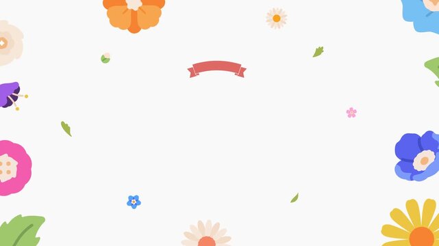 Colorful Aesthetic Floral Illustrated Spring Sale Flyer Video 