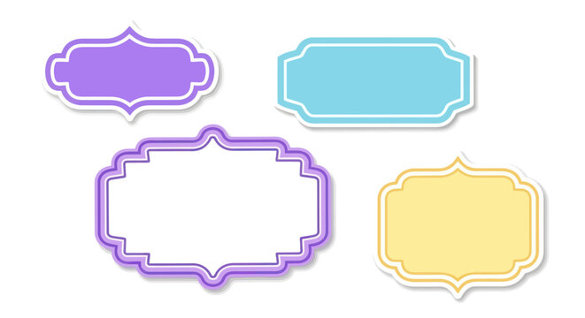 Colorful Label Shapes Design Elements.