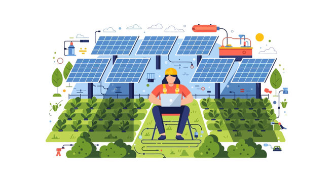 Engineer working on solar panel technology project.