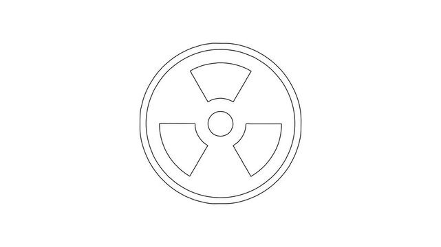Minimalist Whiteboard Styled Animation of the Universal Radiation Warning Symbol 