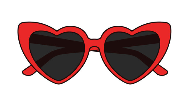 Red Heart Shaped Sunglasses.