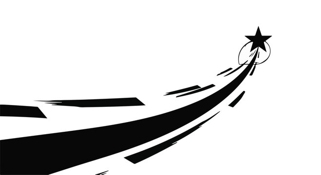 Arrow reaching a star represents the achievement of ambitious business goals and the successful progression of professional development through strategic planning and focused effort on growth.