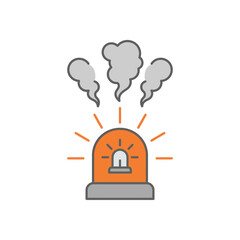 Fototapeta premium Activated beacon alarm symbol with smoke
