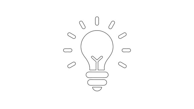  Whiteboard Styled Animation of a Light Bulb with Radiating Lines