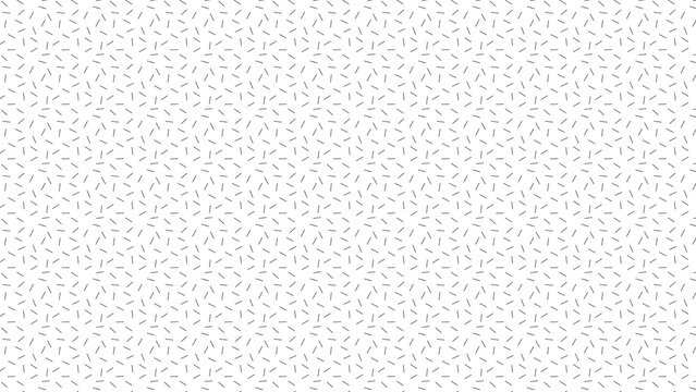 Minimal black and white abstract seamless pattern with small scattered dash lines on clean light background