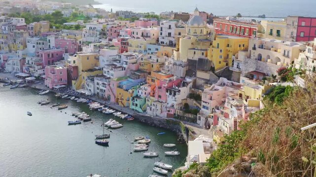 Colorful Mediterranean architecture on Procida Island, Italy